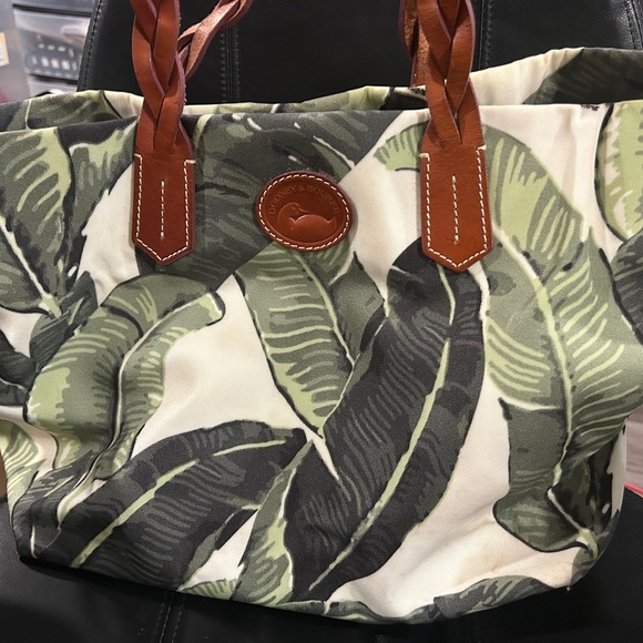 Dooney & Bourke Leaf Pattern Tote with Brown Accents - Picture 4 of 13
